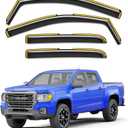 in-Channel Rain Guards Fit for Truck Chevy Colorado/GMC Canyon 2015-2022 Crew Cab Window Rain Guards Visors Vent Visors Window Deflector Vent Shades Car Accessories -4 pcs