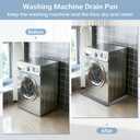 27" x 27" Washing Machine Drain Pan Silicone Mat with Punch Tool & Plugs, Raised Edge Non-Slip Waterproof Washer Drip Tray, Anti-Vibration Floor Leak Protector for Washer Dryer Laundry Room