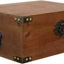Vintage Decorative Storage Box with Durable Wooden Lid, Treasure Box (13.58 * 10.23 * 5.51inch)