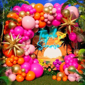 ALL-IN-1 Pink and Orange Balloon Arch Kit with BONUS Starburst Balloons for Pink and Orange Party Decorations - Pinks and Oranges Balloons for Oranges and Pinks Party Decorations, Graduation, Birthday (1 pack)