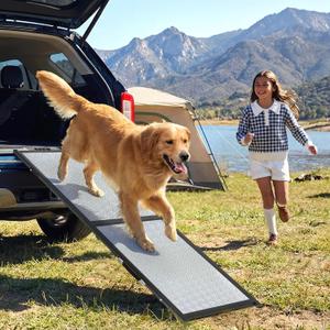 XLarge Dog Ramp for Car, SUV & Truck 71" Joint & Spine Relief, Anti-Slip Surface, Heavy-Duty, Stable, Up to 200 lbs