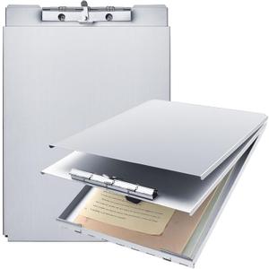 Henoyso 1 Pcs Metal Storage Clipboard Bulk Heavy Duty Aluminum Clip Board for Teacher Contractor Medical Construction Office School Classroom, 12.6x9.2x1 Inch, Fit Letter Size 8.5x11 Inch Paper