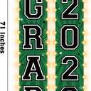 2026 Graduation Banners Lighted Decor Class of 2026 Congrats Grad Porch Sign Party Banners Supplies with LED Light Welcome Hanging Door Decorations for Indoor Outdoor(Green and Black)