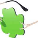 HAOLOTA St. Patrick's Day Sunglasses Shamrock Four-Leaf Clover Green Irish Costume Glasses Decorations Accessories