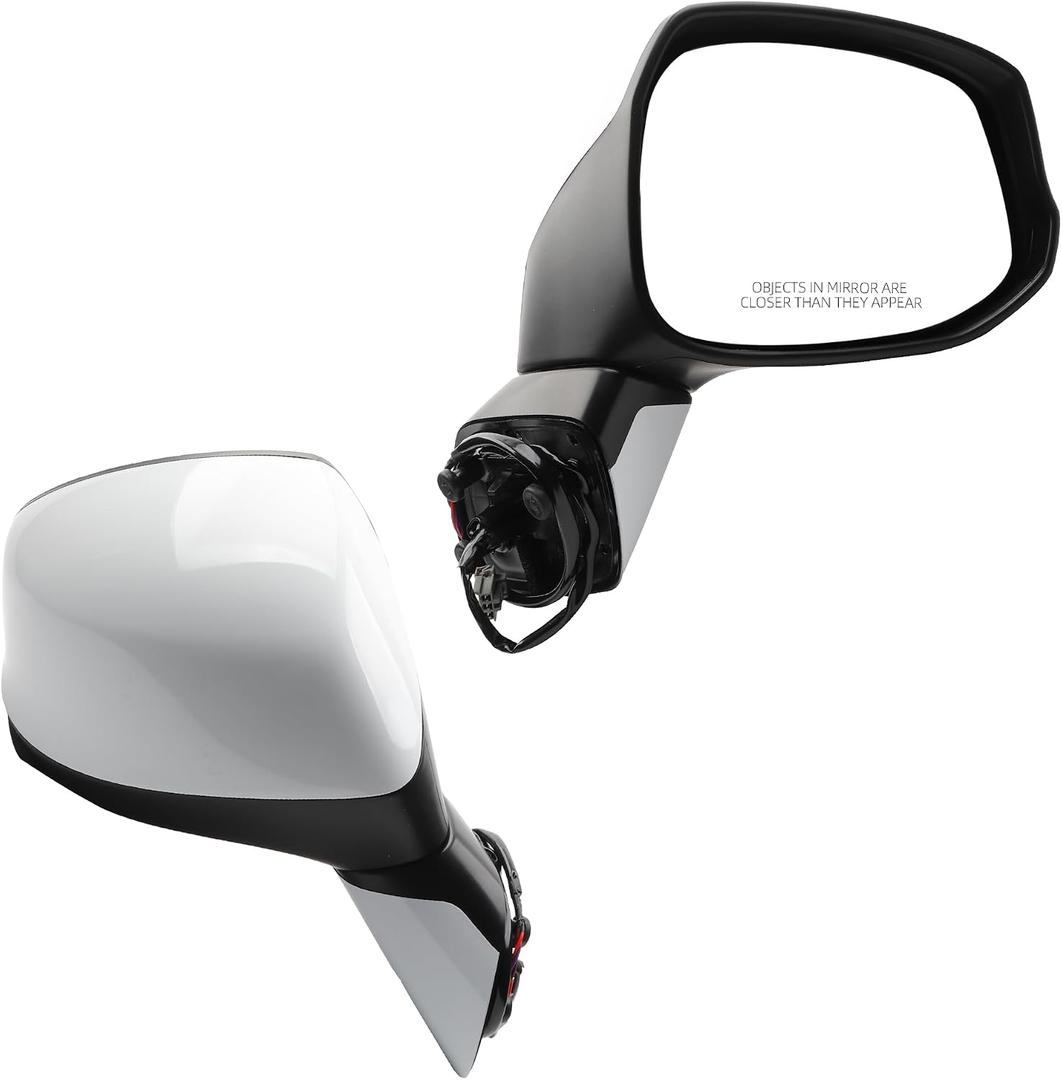 Dasbecan Right Passenger Side White Door Mirror Compatible with 2012-2015 Honda Civic Power Glass Manual Folding Replace# HO1321261,76208TR0A01-PFM,76208TR6C01-PFM,76201TR0A01ZD, 76202TR0A01