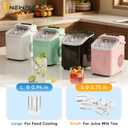 NEWBULIG Ice Maker, Countertop Ice Machine with Handle, 9 Bullet Cubes in 6~8 Mins, 26lbs Daily, Self-Cleaning with Basket and Scoop for Home/Kitchen/Camping/RV