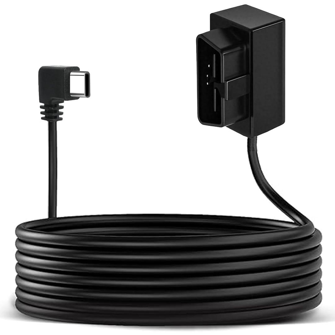 Dash Cam Hardwire KitOBD Power Cable for Dash Camera USB Type C Adapter Hardwire Charger Cable for Dashcam with Low Voltage Protection(11.6V Auto-cutoff ) 24h Parking Mode for Dashcam,GPS ,Radar