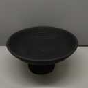 Folkulture Wooden Fruit Bowl for Kitchen Counter | 12" Large Premium Eco Friendly Banana Fruit Basket for Kitchen | Black Wood Bowl with Holder, Pedestal for Table Decor, Centerpiece for Dining Table