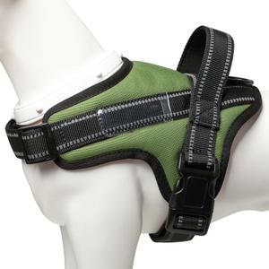 Dog Harness,Pet Vest Name Plate Pocket,No Choke,Reflective,Adjustable and Padded,for Easy Walking and Training for Small,Medium,Large Dogs(Army Green,L)
