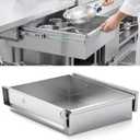 Zonon 20"x15"x5" Stainless Steel Table Drawer Heavy Duty Metal Prep TableUndermount Storage Drawer for Prep Work Tables, Slide-out Commercial Residential Kitchen Storage Accessory