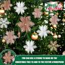 2 x Hommtina 8 PCS Snowflake Decorations, Glitter 3D Snowflake Christmas Decor, Tabletop Centerpiece Winter Wonderland Decorations for Christmas Party (White, Light Rose Gold, Rose Gold)