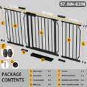 Fairy Baby Extra Wide Baby Gate Black 57.5-62 Inch Wide, Walk Through Pressure Mounted No Drill for Doorways, Long and Large Tension Dog Gates for Pet and Kids