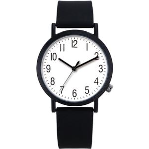 NUOVO Women's Silicone Sports Watch - Waterproof Classic Analog Display (Black-02)
