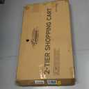 Heavy-Duty 2-Tier Folding Shopping Cart with Wheels - Double-Layer Waterproof Grocery & Utility Wagon, Portable Design for Laundry, Storage and Transport, 150LB Capacity (X-Large)