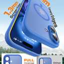 TOCOL Magnetic for 16 Blue Case, Upgraded Full Camera Protection, Compatible with Magsafe, Drop Protection, Translucent Matte Back Bumper Phone Cover 6.1Inch（Blue）