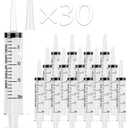 JOLLY PARTY 30 Pack 20mL Syringes, Plastic Syringes with Catheter Tip and Cap, Individually Sealed Feeding Syringe For Dogs, Measuring Syringe For Liquid, Scientific Labs, Refilling, Dispensing