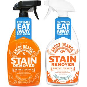 ANGRY ORANGE Pet Stain Remover for Dog Urine and Stains - Enzyme Cleaner - Citrus + Fresh Sent - Value 2 pack