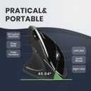 Perixx PERIMICE-713L, Wireless Ergonomic Left Handed Vertical Mouse, 6 Buttons Design, 3 Level DPI, Black, Medium