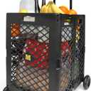 MaxWorks Foldable Rolling Utility Cart, Collapsible Hand Dolly with Telescoping Handle, 70 lbs Capacity, Lightweight Plastic Storage Crate, 16.5" x 15" x 39", No Assembly Needed