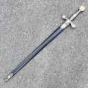 Stainless Steel Medieval Cross Crusader Knight Templar Sword for Collection, Cosplay, Display-32.9 Inch