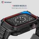 Wristitani Compatible with Apple Watch Band with Shockproof Rugged Case 40mm 41mm 42mm 44mm 45mm 46mm 49mm for iWatch Ultra 3/2/1 SE 3/2/1 Series 11/10/9/8/7/6/SE/5/4, Durable TPU Sport Strap