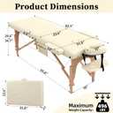 civama Massage Table Massage Bed Portable, 29 LBs Light Weight Foldable Tattoo Facial Care Spa Lash Bed Aluminum Frame with Accessories Carrying Bag, Beige