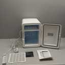 Cooluli 10L Mini Fridge for Bedroom - Car, Office Desk & College Dorm Room - 12V Portable Cooler & Warmer for Food, Drinks, Skincare, Beauty, Makeup & Cosmetics - AC/DC Small Refrigerator (White)