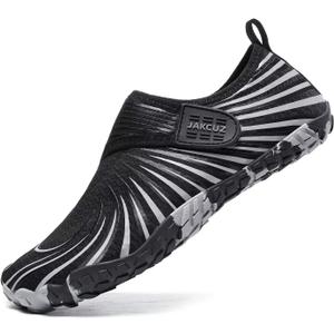 Jakcuz Athletic Water Shoes for Women Men Quick Dry Upstream Swimming Diving Beach Sport Walking Fashion Sneakers (Black)