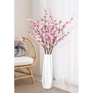 Waipfaru 4 Pcs Faux Cherry Blossom Decor, 36'' Long Stem Artificial Flowers for Tall Vase, Cherry Blossom Tree Branches for Floral Arrangements Wedding Spring Decorations (Pink)