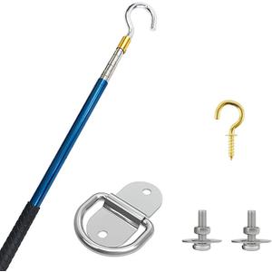 Attic Ladder Door Pull Down Hook Cord Stair System Parts, Rope with Handle for Attic Extension Ladder Pull Down System Hook Cord Kit Rope Replacement