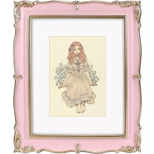 PHAREGE Vintage Picture Frame 8x10 Pink Gold, 8 by 10 Ornate Decorative Antique Frame with Mat for 5x7 Photo, Fancy Matted Frame for Desktop or Wall, Horizontal or Vertical