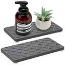 Water Absorbing Stone Drying Tray for Kitchen Counter Decor Bathroom Sink Organizer Soap Dish Dispenser Tray Diatomite Stone Fast Quick Drying Mat Bathroom Vanity Trays Sponge Holder Drink Coasters