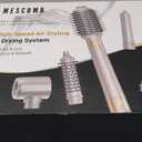 MESCOMB 5-in-1 Hot Air Styler Kit 110,000 RPM Fast-Drying Dryer, Auto-Wrap Curlers, Straightening & Volumizing Brushes All-in-One (Champagne White)