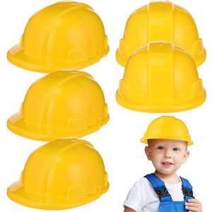 J ojofuny 5Pcs Kids Hard Hat | Construction Hard Hat for Age 0-2 | Sturdy Plastic and Drop-Resistant | Lightweight 49g/1.7oz | Head Size 18 x 16 x 9.5 cm | No Strap | Randomly Plus Stickers