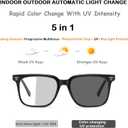 Hoobay Photochromic Progressive Multifocus Reading Glasses Men Women, Cheaters Reader Transition Sunglasses Spring Hinges, 3.0
