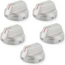 atgestore DG94-04167 Stainless Steel Gas Stove Knobs Replacement for Samsung Stove Oven Knobs DG94-04167A NX60A6511SS NX60A6111SS Samsung Range Knobs Gas Cooktop Burner Control Knobs 5Pcs