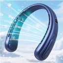 Portable Neck Fan, Hands-Free Bladeless Fans, 360Airflow, 4000 mAh Battery Operated Wearable Personal Fan, Twistable, Rechargeable Fans for Outdoor Indoor, Birthday Gifts for Men Women (Blue)