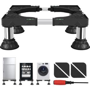 ToLanbbt Mini Fridge Stand Adjustable Height 6.3"-7.5" Washer and Dryer Stand Base with 4 Strong Feet Washing Machine Stand Universal Stand Base for 16"-24" Furniture Portable Appliance Pedestal Black