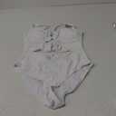 Eomenie One Piece Swimsuit for Women Ring Linked Monokini Sexy Bathing Suit Cutout Swim Suit (Medium, White)