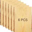 WOPPLXY 6 Pcs Rectangle Wood Planks with Bark, 7" Wide x 11" Long Live Edge Wood Slab, 0.6 Inch Thick Natural Wood Planks for Woods Burning, Home Dcor and Rustic Weddings