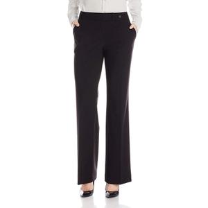 Calvin Klein Women's Straight-Leg Classic Business Casual Pants (6, Real Black)