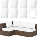 SK Studio 8Pcs Outdoor Cushion Covers Waterproof, Stretch Cushion Covers Replacement for Patio, Sofa Couch Furniture Protector Slipcovers Set, White