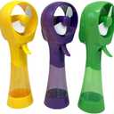 3 Pack Elite Battery Powered Handheld Water Misting Fans Personal Outdoor Cooling Fan (Yellow/Purple/Green)