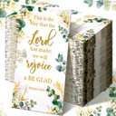 Karenhi 200 Pcs Religious Decorative Disposable Napkins 2 Ply Christian Disposable Hand Towels for Bathroom Bible Verse Paper Napkins Baptism Paper Towel for Wedding(Eucalyptus)