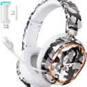 Wireless Gaming Headset, 7.1 Surround Sound, 2.4GHz USB Gaming Headphones with Bluetooth 5.4, 100H Battery, ENC Noise Canceling Mic, RGB Light, Wireless Headset for PC PS5 PS4 Mac Switch (Camo)