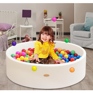 HARBOLLE Baby Ball Pit 47.2" Soft Round Memory Foam Ball Pits NOT Included Balls Indoor Outdoor Playpen for Babies Toddlers Kids Great Gift for Girls Boys, White