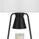 Riceears 21in Table Lamp with Candle Warmer 2 Bulbs, 2 Independent Switches, Large Table Lamp for Nightstand Bedroom Living Room Bed Side, E26 & GU10 Bulbs Included