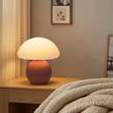 Cute Small Mushroom Lamp, PE Lampshade, Ceramic Base, Adjustable Light Color and Brightness with Power-Off Memory, Safe USB Powered, LED Mushroom Light for Bedroom Living Room (Pink)
