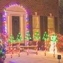Solar Christmas Pathway Lights Outdoor Decorations, Christmas Decorations, 8 Modes Xmas Tree Candy Lights Waterproof Led Garden Stake Light for Walkway Yard Lawn Porch Holiday Decor-6 Pack