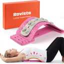 Premium Back Stretcher for Lower Back Pain Relief  4-Level Adjustable Lumbar Support Board with Soft EVA Massage Strip  Durable & Portable Back Cracker to Release Tension and Reset Your Day (Pink)